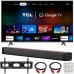 TCL 65" Class 4-Series 4K UHD HDR Smart Google TV w/ Deco Home 60W Soundbar Bundle