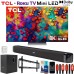 TCL 65" 8K Mini-LED UHD QLED Smart Roku TV with Deco Gear Home Theater Bundle