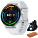 Garmin Venu 3 GPS Smartwatch Silver Steel Bezel w/ Whitestone Case +Accessories Kit